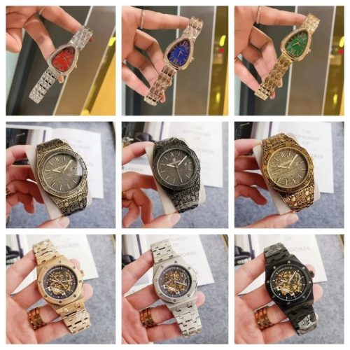 Audemars Piguet AP Royal Oak Engraved Luxury Watch Multicolor