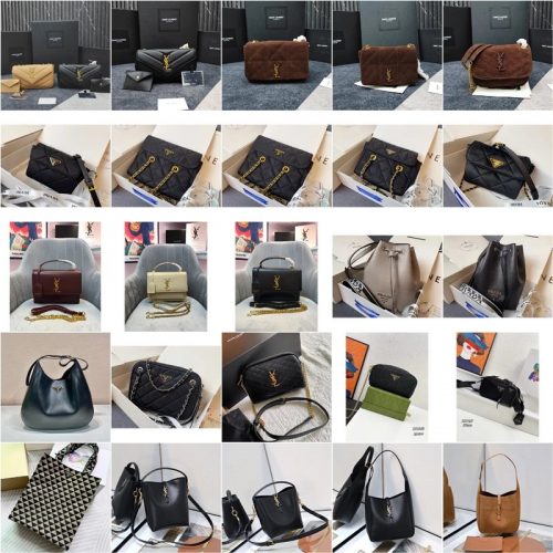 Saint Laurent YSL Monogram Iconic Leather Handbag Collection Black and Brown
