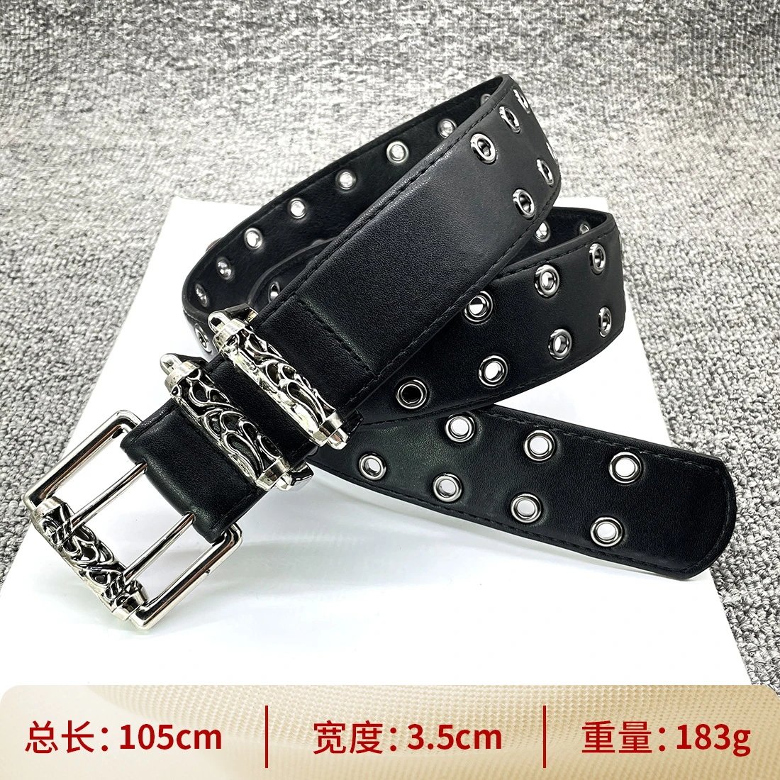 【滚轮双针扣105cm】十字架腰带