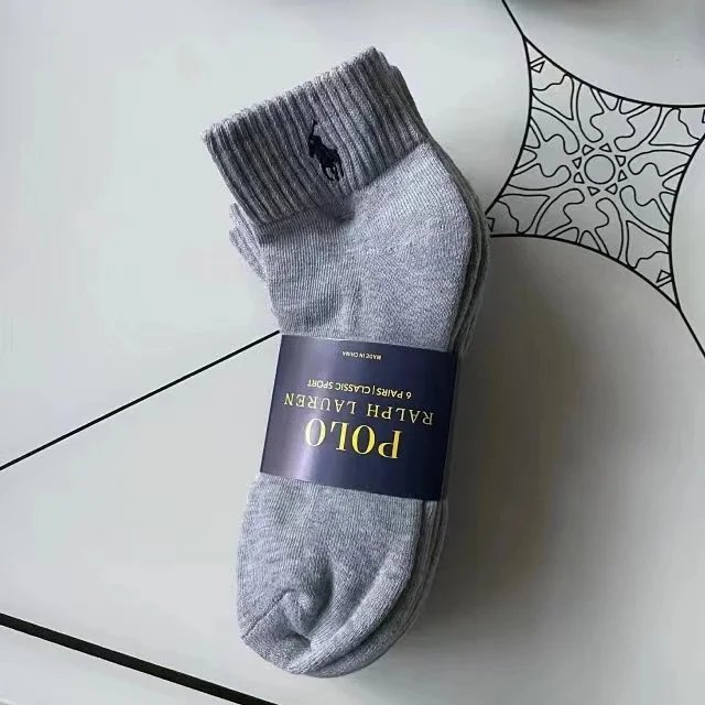 SIX PAIRS 灰色中筒【毛巾底】