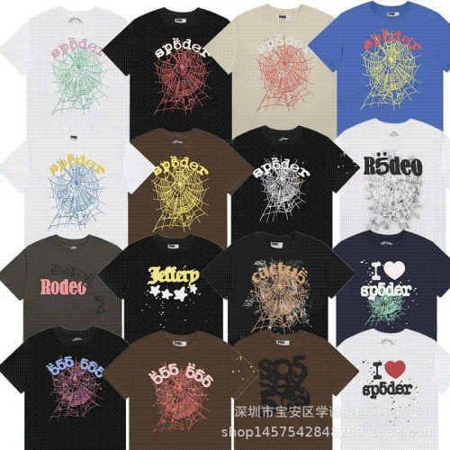 Sp5der Sp5der Web Graphic Print Cotton T-Shirt Multicolor