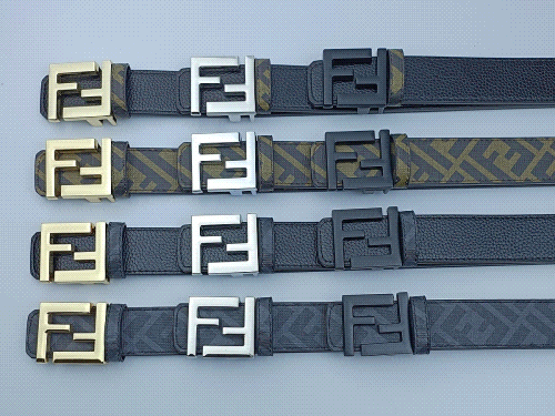 Fendi FF Buckle Belt Classic Leather Accessories Multicolor