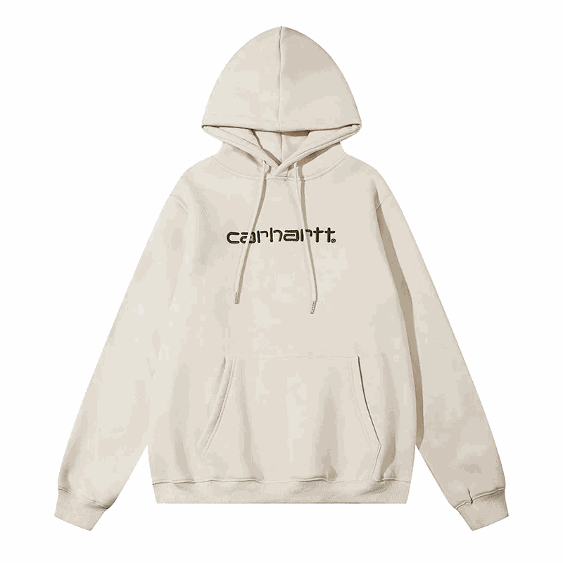 Carhartt Script Embroidery Cotton Hoodie Beige
