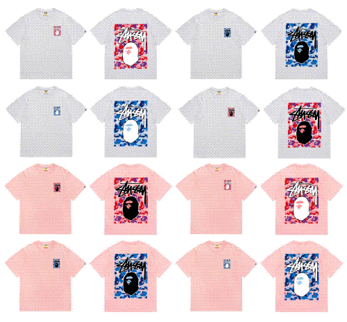Stussy Ape Head Graphic Tee Streetwear T-Shirt Multicolor
