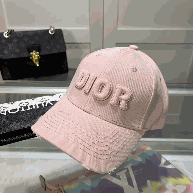 Dior Embroidered Baseball Cap Pink