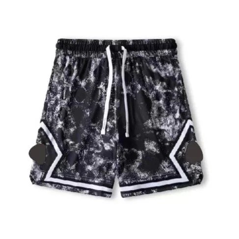 Jordan Diamond Basketball Shorts Tie-Dye Print Black and White