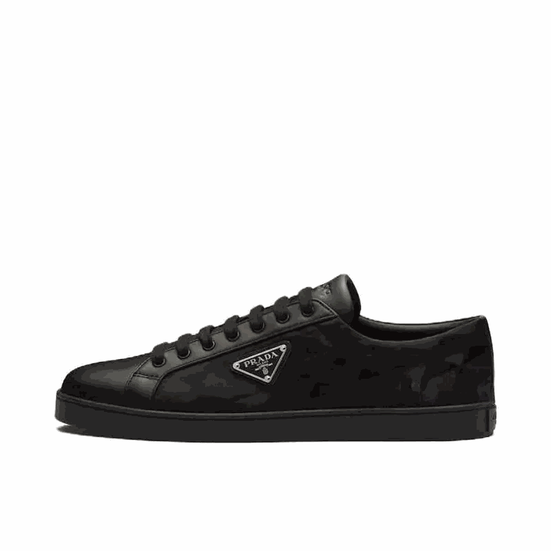 Prada Triangle Logo Low Top Sneakers Black