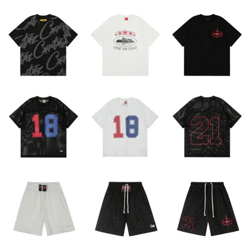 Corteiz Rules The World Graphic Streetwear T-Shirt and Shorts Set Multicolor