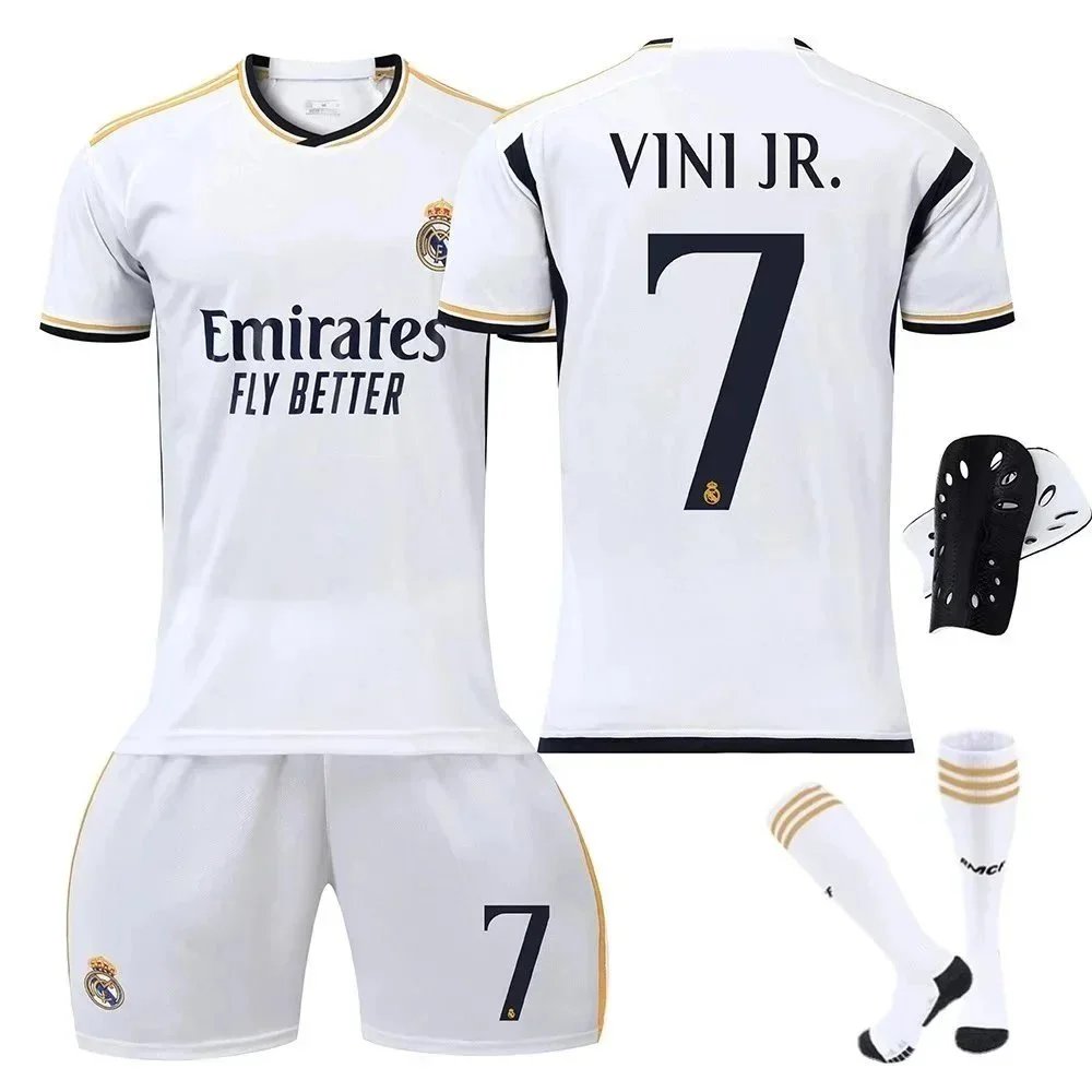Real Madrid Vini Jr. 7 Soccer Jersey Set White