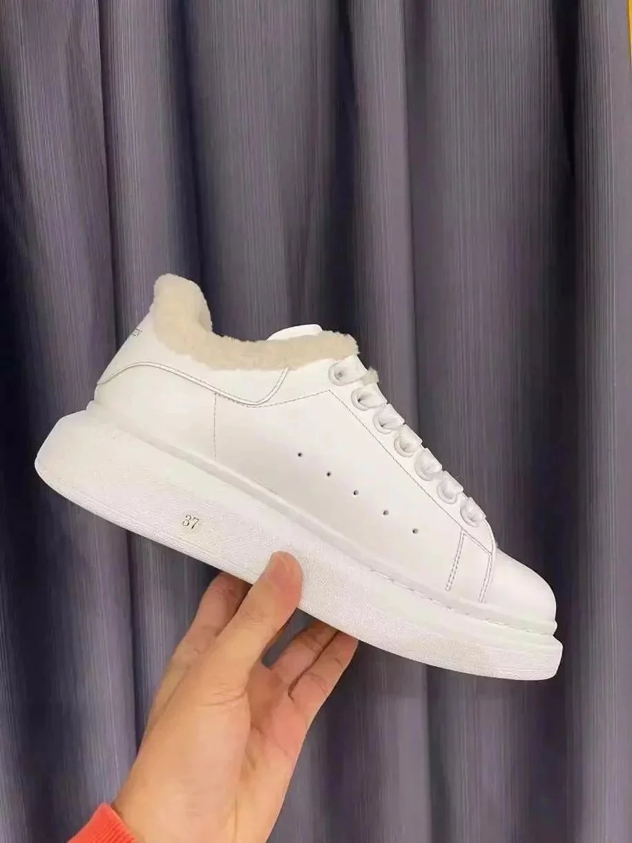 Alexander McQueen AMQ Oversized Sneakers Shearling Lining Casual Shoes White