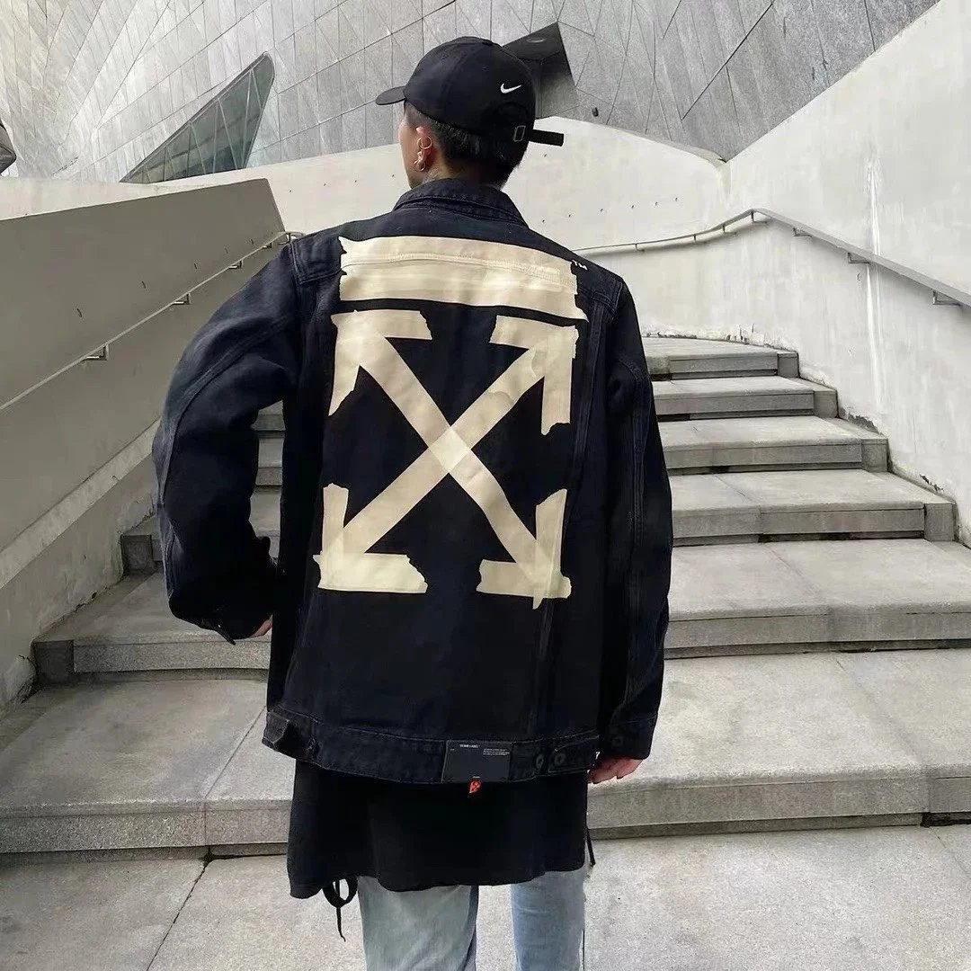Off-White Tape Arrow Denim Jacket Casual Black