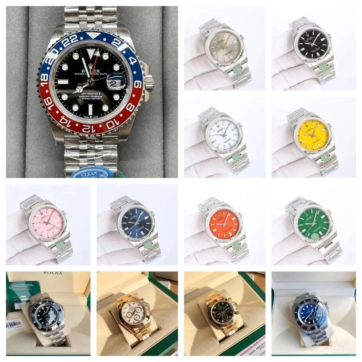 Rolex GMT-Master II Luxury Watch Black with Red and Blue Bezel