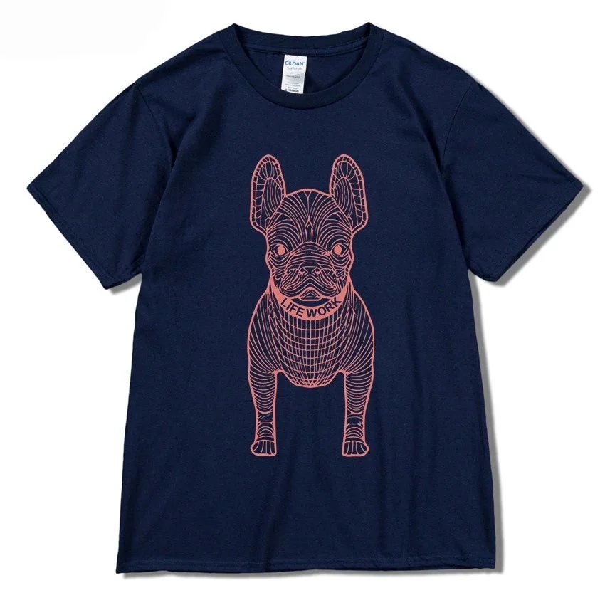 Navy blue with red lettering