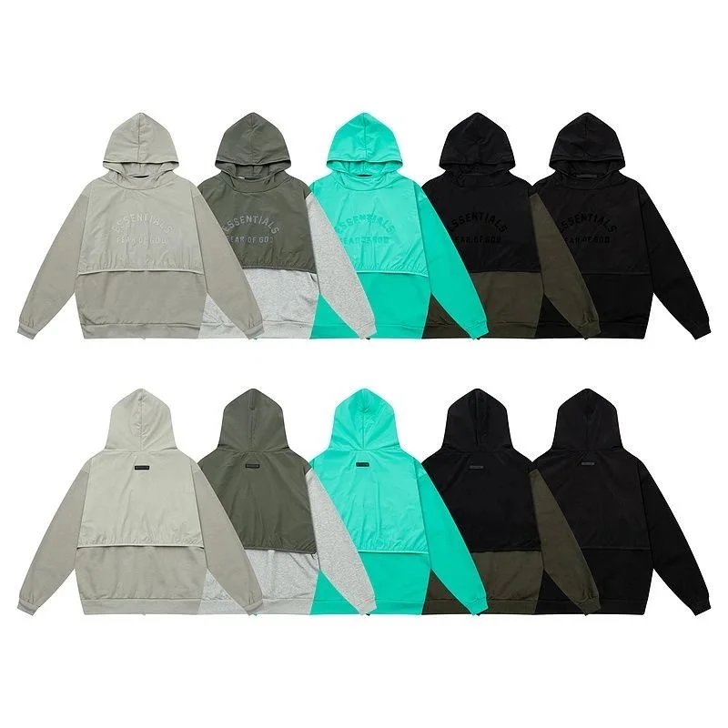 Fear of God Essentials Colorblock Hoodie Casual Pullover Multicolor