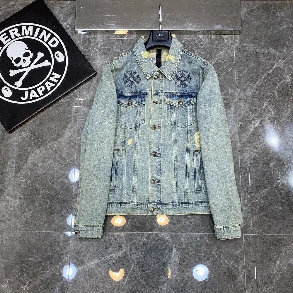 Mastermind Japan Distressed Denim Jacket Casual Light Blue