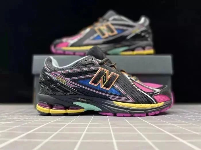 New Balance 1906R Running Shoes Black Pink Yellow