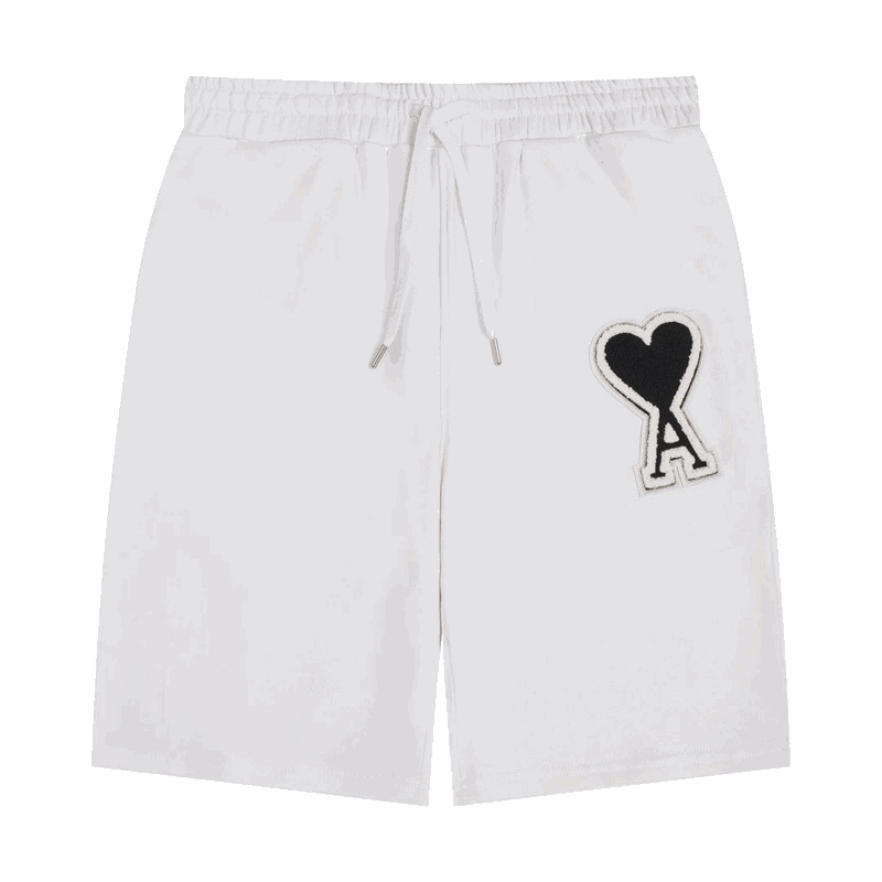 AMI Paris Ami de Coeur Patch Casual Shorts White