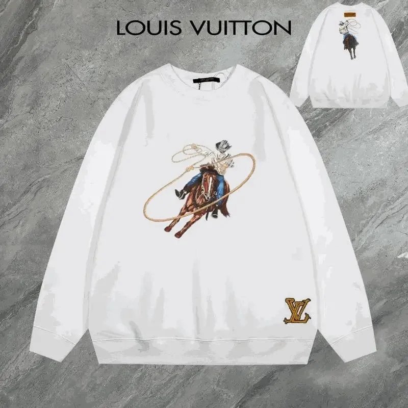 Louis Vuitton LV Cowboy Print Sweatshirt White Casual Hoodie