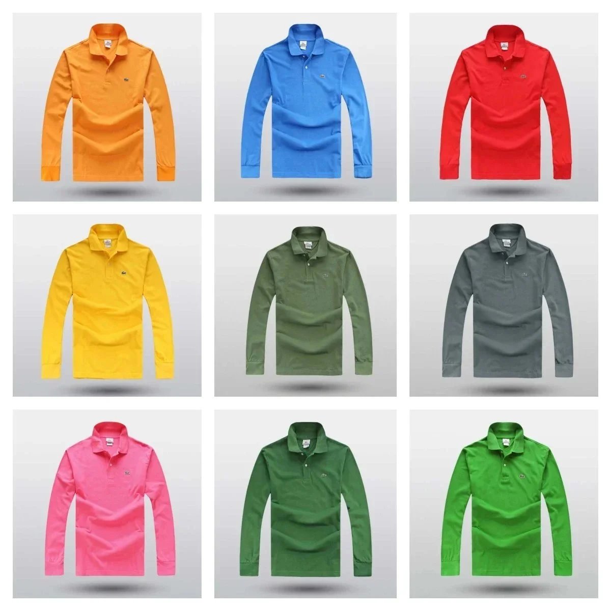 Lacoste Long Sleeve Polo Shirt Classic Casual Cotton Shirt Multicolor