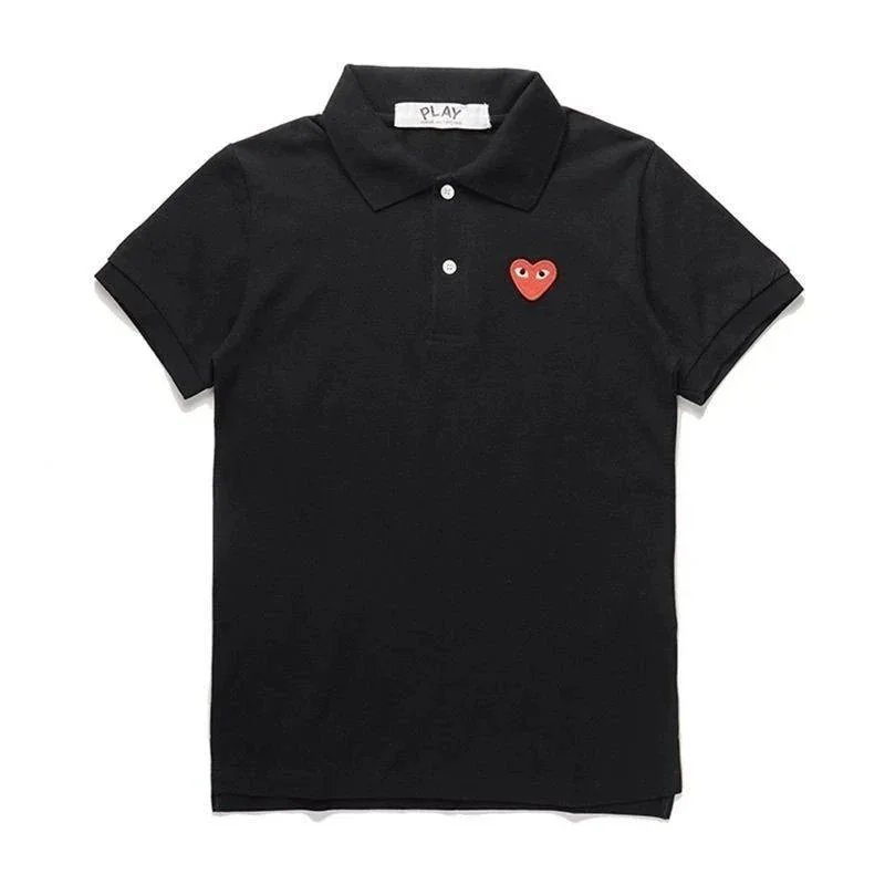 Comme des Garçons Play CDG Red Heart Patch Polo Shirt Black