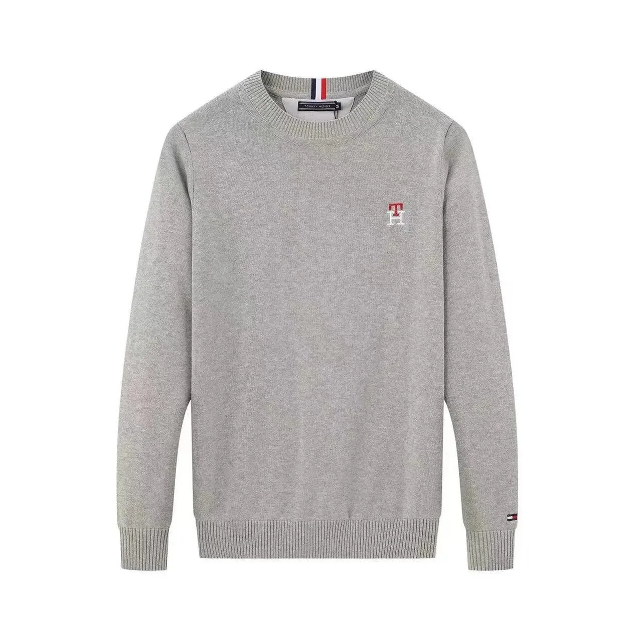 Gray crew neck