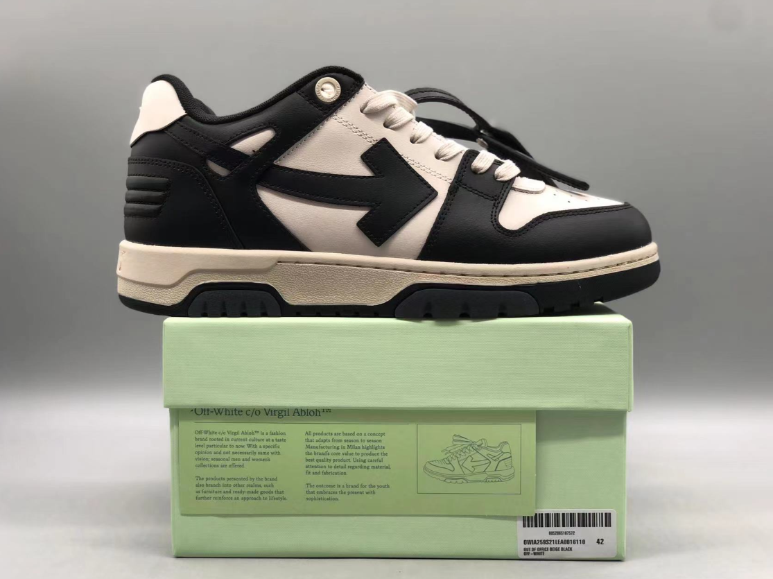 Off-White Out of Office Beige Black Sneakers