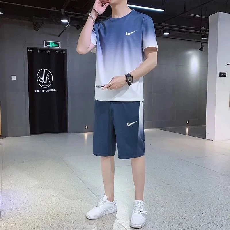 蓝色短裤套装 蓝色短裤套装